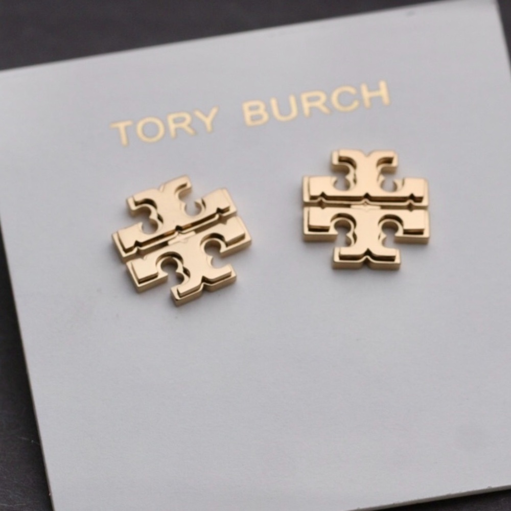 Tory Burch Small Logo Stud Earrings - Picture 2 of 7